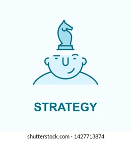 strategy on mind field outline icon