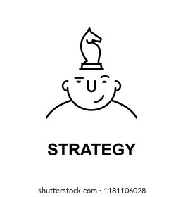 strategy on mind icon. Element of human mind icon for mobile concept and web apps. Thin line strategy on mind icon can be used for web and mobile