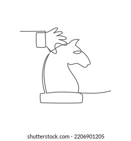 Strategy One line drawing. Concept for Business, Strategy, Success, Goal