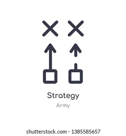 strategy outline icon. isolated line vector illustration from army collection. editable thin stroke strategy icon on white background