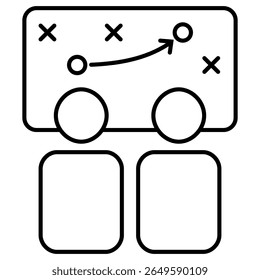 Strategy outline icon isolated on white