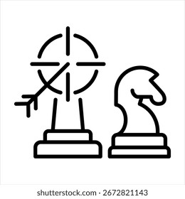 Ilustração do vetor do ícone de contorno de estratégia