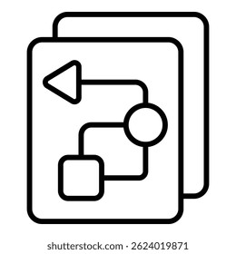 Strategy paper icon outline vector. Business glass. Service chart