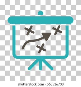 Strategy Path Demonstration Board icon. Vector illustration style is flat iconic bicolor symbol, grey and cyan colors, transparent background. Designed for web and software interfaces.