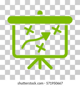 Strategy Path Demonstration Board icon. Vector illustration style is flat iconic symbol, eco green color, transparent background. Designed for web and software interfaces.