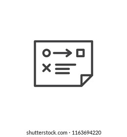 Strategy plan document outline icon. linear style sign for mobile concept and web design. Business planning simple line vector icon. Symbol, logo illustration. Pixel perfect vector graphics