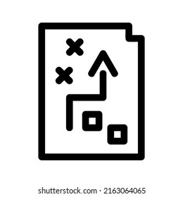 icono del plan de estrategia o logotipo símbolo de signo aislado ilustración vectorial - iconos vectoriales de estilo negro de alta calidad
