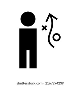 icono del plan de estrategia o logotipo símbolo de signo aislado ilustración vectorial - iconos vectoriales de estilo negro de alta calidad
