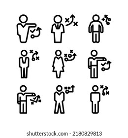 icono del plan de estrategia o logotipo símbolo de signo aislado ilustración vectorial - Colección de iconos vectoriales de estilo negro de alta calidad
