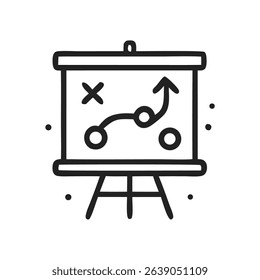 Strategy Plan Whiteboard Icon. Vector.