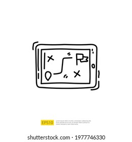 strategy and planing of business marketing concept doodle icon sign symbol vector illustration