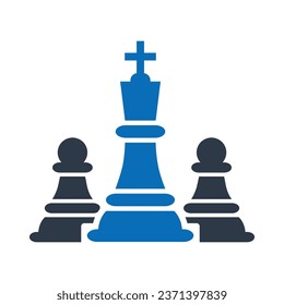 Strategy Planing Flat Blue Icon Isolate On White Background Vector Illustration | Seo Icons