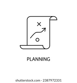 Strategy planning concept line icon. Simple element illustration. Strategy planning  concept outline symbol design.