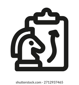 Icono de estrategia y planificación. Símbolo de Vector de línea mínima de Profesional moderno para negocios y establecimiento de objetivos
