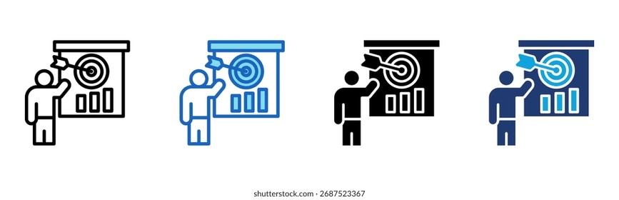 Icono de planificación de estrategia Ilustración vectorial de estilos múltiples
