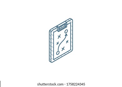 Strategy planning isometric icon. 3d vector illustration. Isolated line art technical drawing. Editable stroke