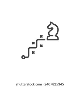 Strategy planning line icon. linear style sign for mobile concept and web design. Chess strategy outline vector icon. Symbol, logo illustration. Vector graphics