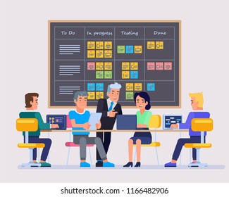 Strategy Planning Meeting Team Working Together Stock Vector (Royalty ...