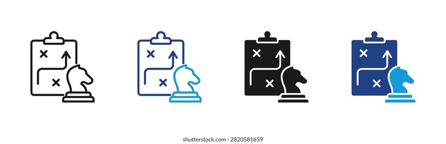 Strategy Planning Web icon with multiple style collection