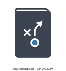 Strategy playbook icon on white background