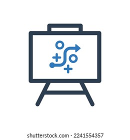 Símbolo de signo de icono de presentación de estrategia