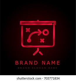 Strategy red chromium metallic logo