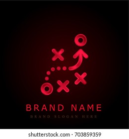 Strategy red chromium metallic logo