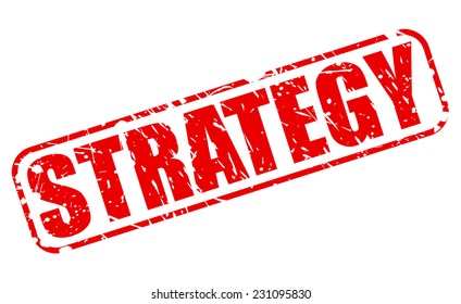 Strategy red stamp text on white
