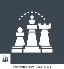 Strategisches Vektorsymbol. Einzeln auf schwarzem Hintergrund. Vektorgrafik.