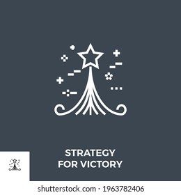 Strategy Related Vector Thin Line Icon. Isolated on Black Background. Editable Stroke. Vector Illustration.