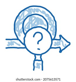 strategy researcher sketch icon vector. Hand drawn blue doodle line art strategy researcher sign. isolated symbol illustration