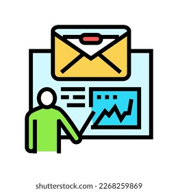 strategy review email marketing color icon vector. strategy review email marketing sign. isolated symbol illustration