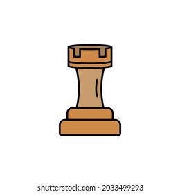 strategy, rook line colored icon. Signs and symbols can be used for web, logo, mobile app, UI, UX