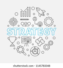 Strategy round outline vector minimal illustration