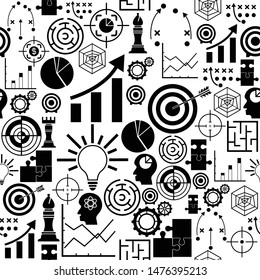 strategy seamless pattern background icon.