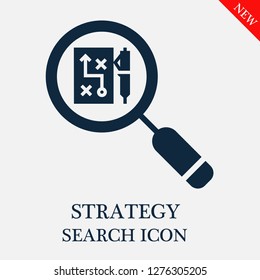Strategy search icon. Editable Strategy search icon for web or mobile.