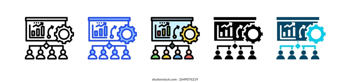 Coleção De Ícones Da Sessão De Estratégia Com Vários Estilos