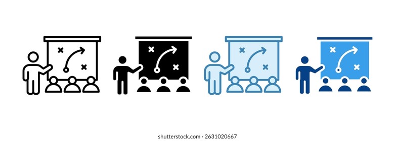 Ícone de Sessão de Estratégia Definir Coleção de Vários Estilos