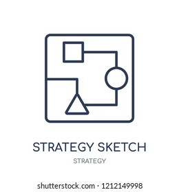 strategy Sketch icon. strategy Sketch linear symbol design from Strategy collection. Simple outline element vector illustration on white background.