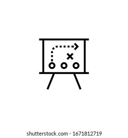 Strategy sketch icon vector in linear, outline icon isolated on white background