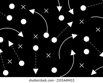 Strategy sketch illustration. Plan of action. Strategies for implementing a concept. Black and white background. Vector.