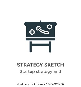 Strategy sketch vector icon on white background. Flat vector strategy sketch icon symbol sign from modern startup strategy and success collection for mobile concept and web apps design.