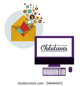 strategy and solutions design, vector illustration eps10 graphic 
