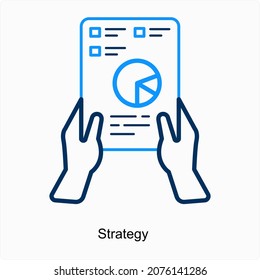 Strategy or Statistics Icon Concept
