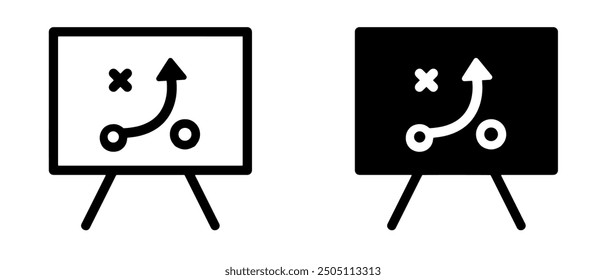 Strategy stroke and solid web icon set. Strategy vector illustration.