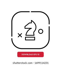 Símbolo de estrategia, icono vector de esquema de publicidad.