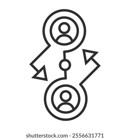 Strategy symbol outline icon, editable vector illustration and transparent graphic element. Isolated on white background