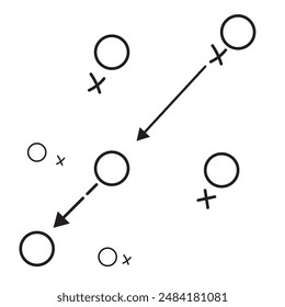 Strategy, tactic soccer football instruction background