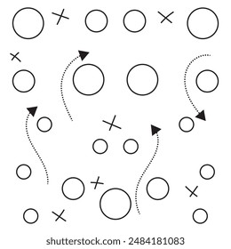 Strategy, tactic soccer football instruction background