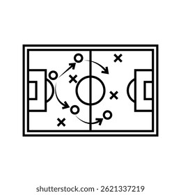 Strategy – Tactical Planning Representing Football Game Approaches icon with editable stroke.